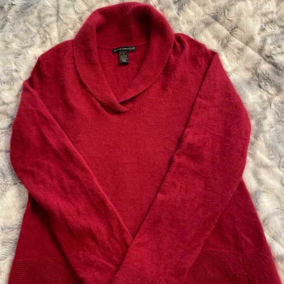SARAH SPENSER ANGORA RED SWEATER, size M - Picture 4 of 5